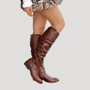 Women knee-high suede boots