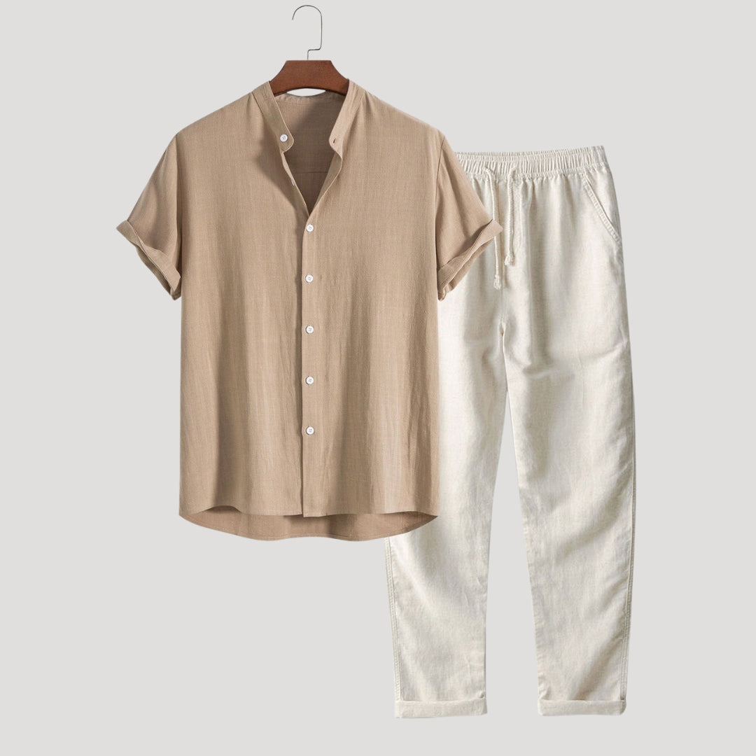 Men’s linen co ord shirt and trousers set