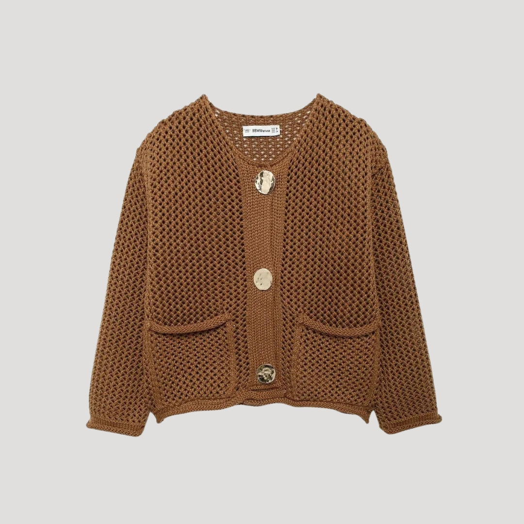 Women knitted button cardigan