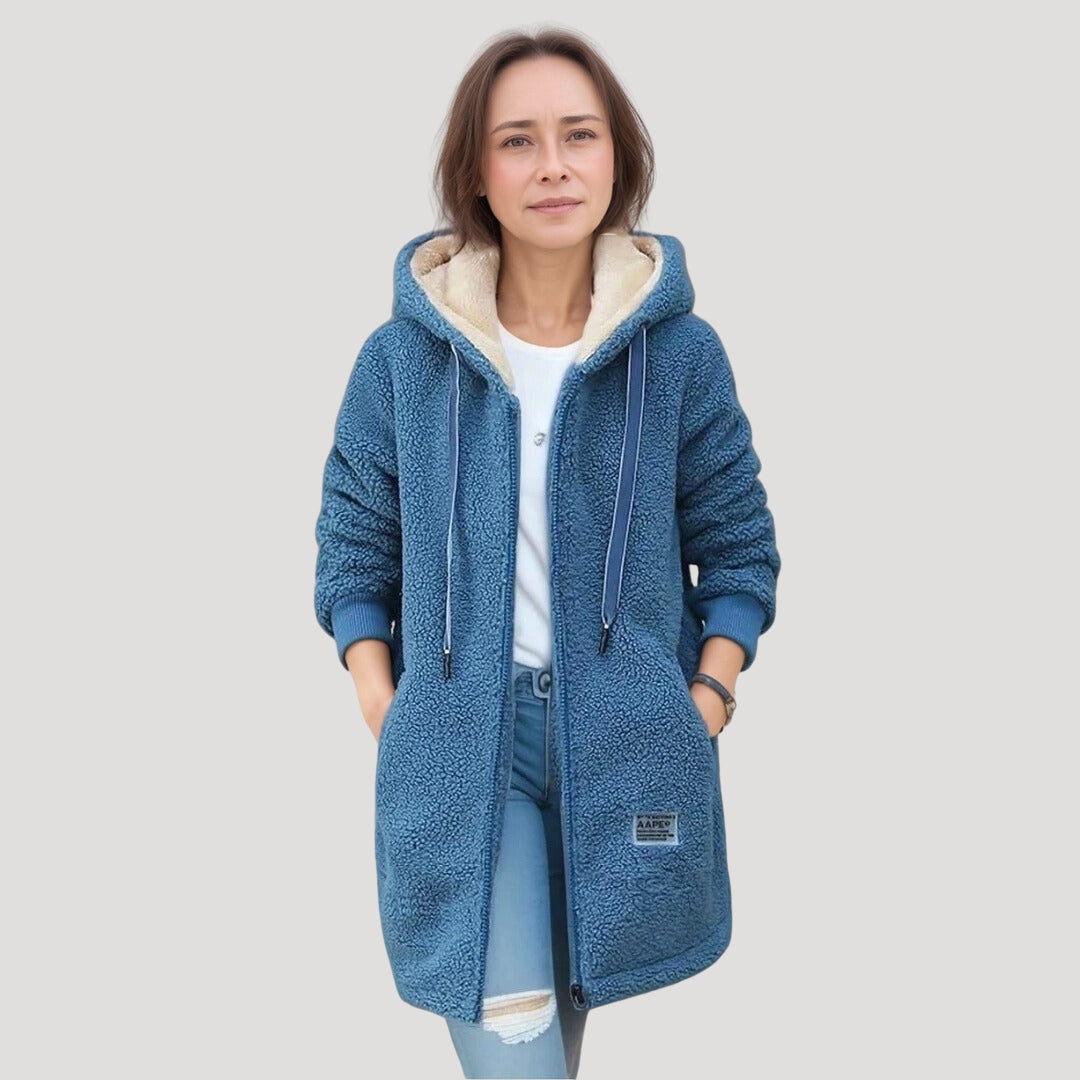 Cozy fleece hoodie coat