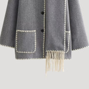 Women fringe wool winter coat