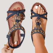 Women’s strappy embellished flat open toe sandals
