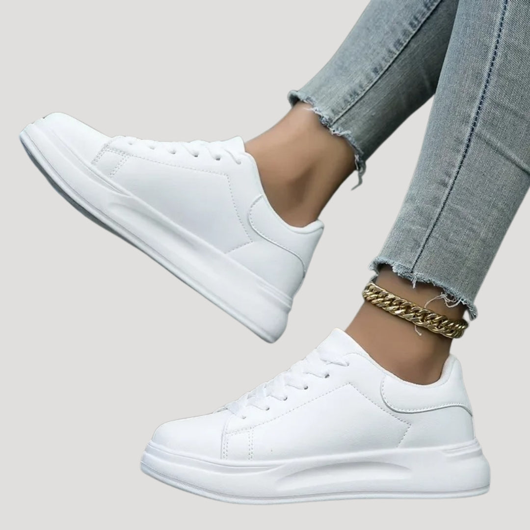 Women’s white platform trainers chunky sole fashion sneakers