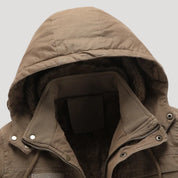 Men hooded fleece-lined jacket