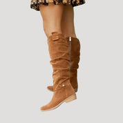 Women knee-high suede boots