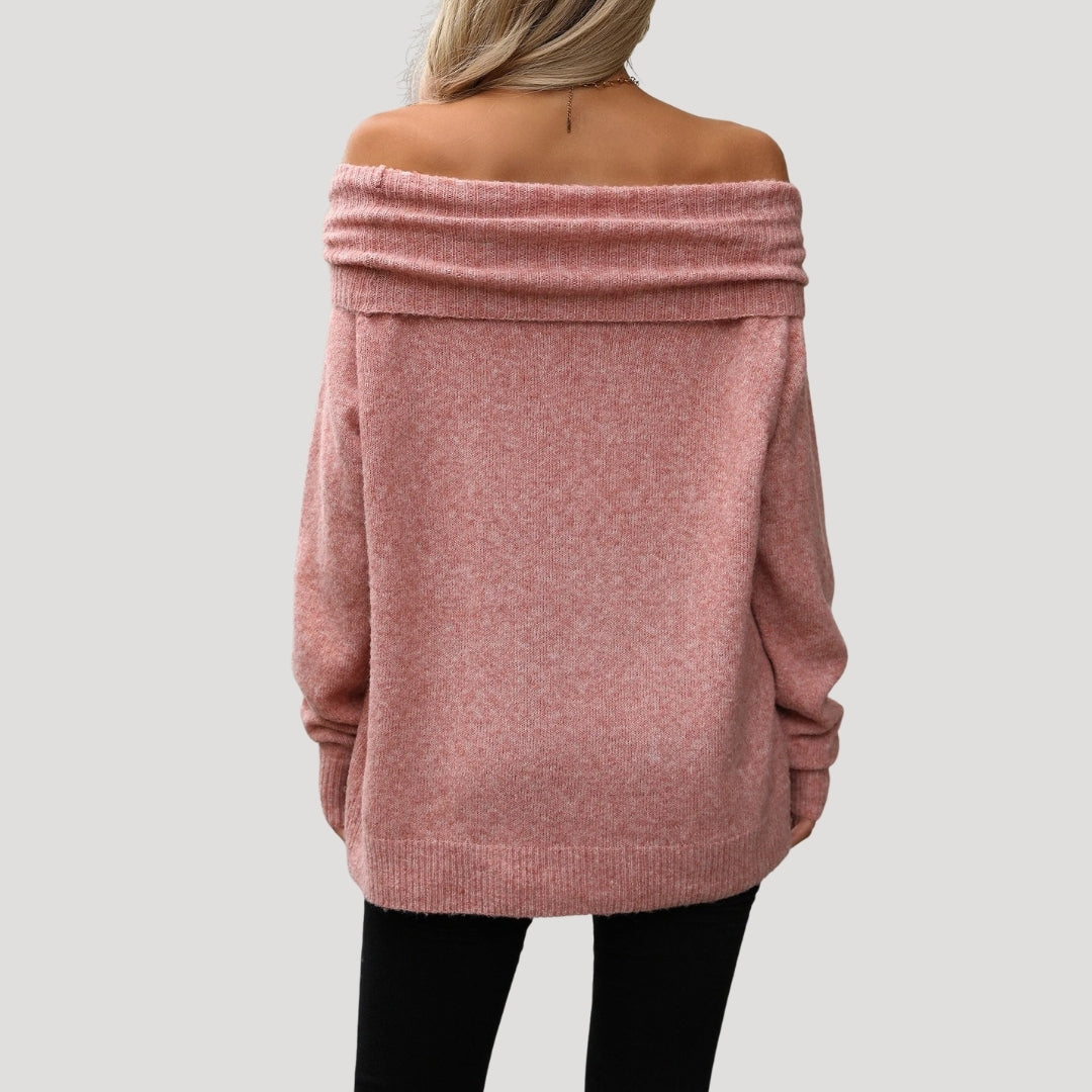 Women’s off the shoulder knit sweater oversized jumper