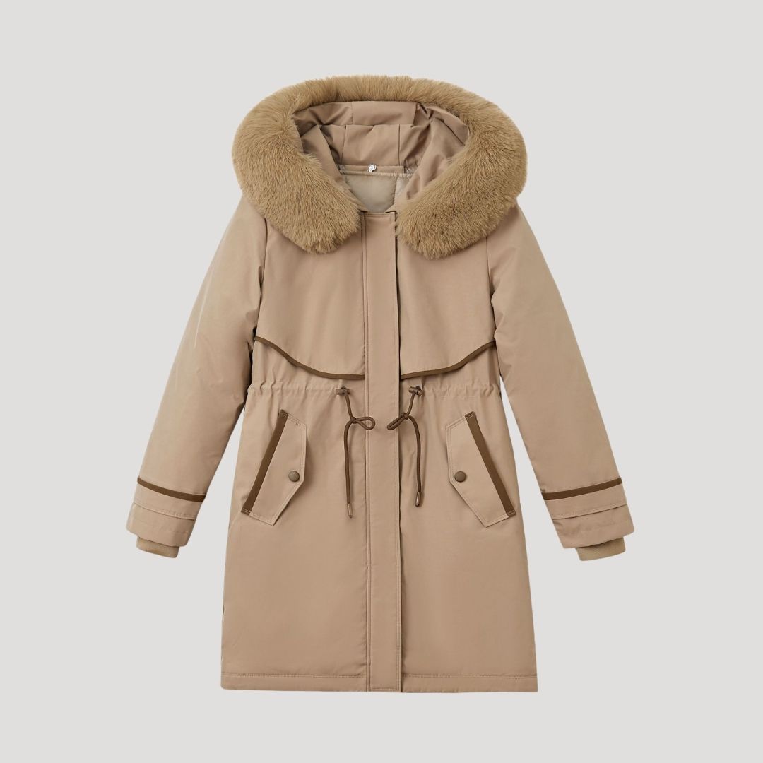 Women’s faux fur long waterproof winter parka coat