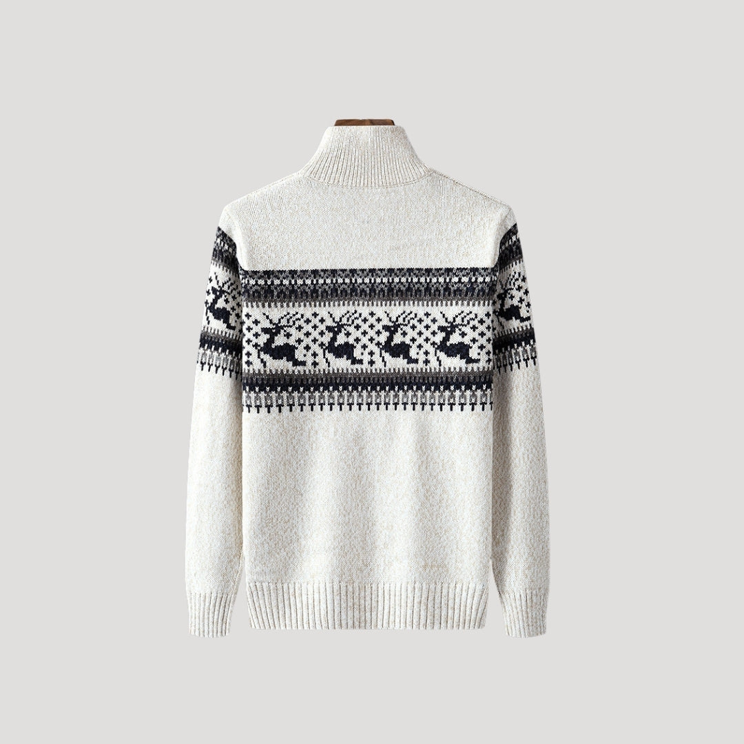 Men’s half zip knitted christmas jumper festive