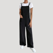 Women’s black summer wide leg jumpsuit