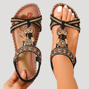 Women’s strappy embellished flat open toe sandals