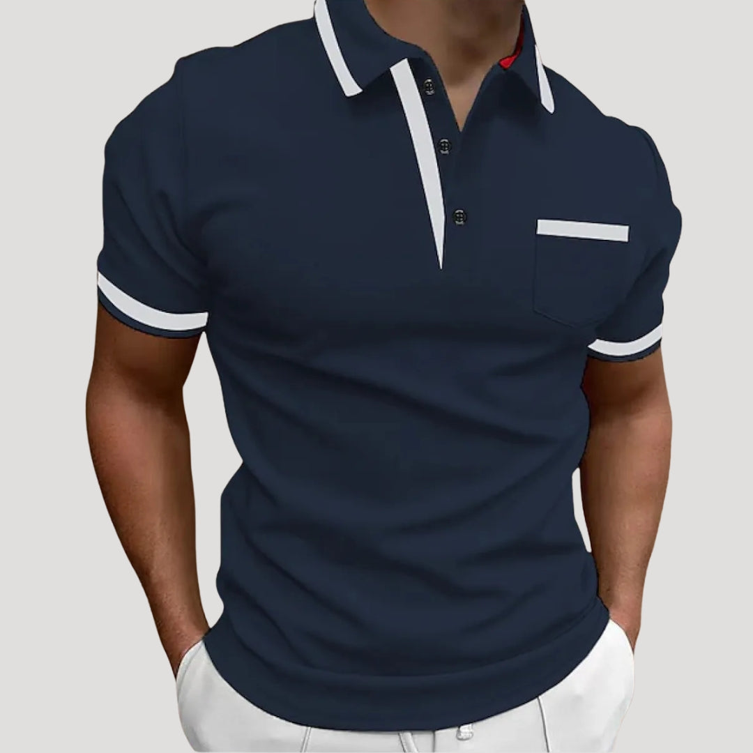 Men’s short sleeve cotton polo shirt with pocket