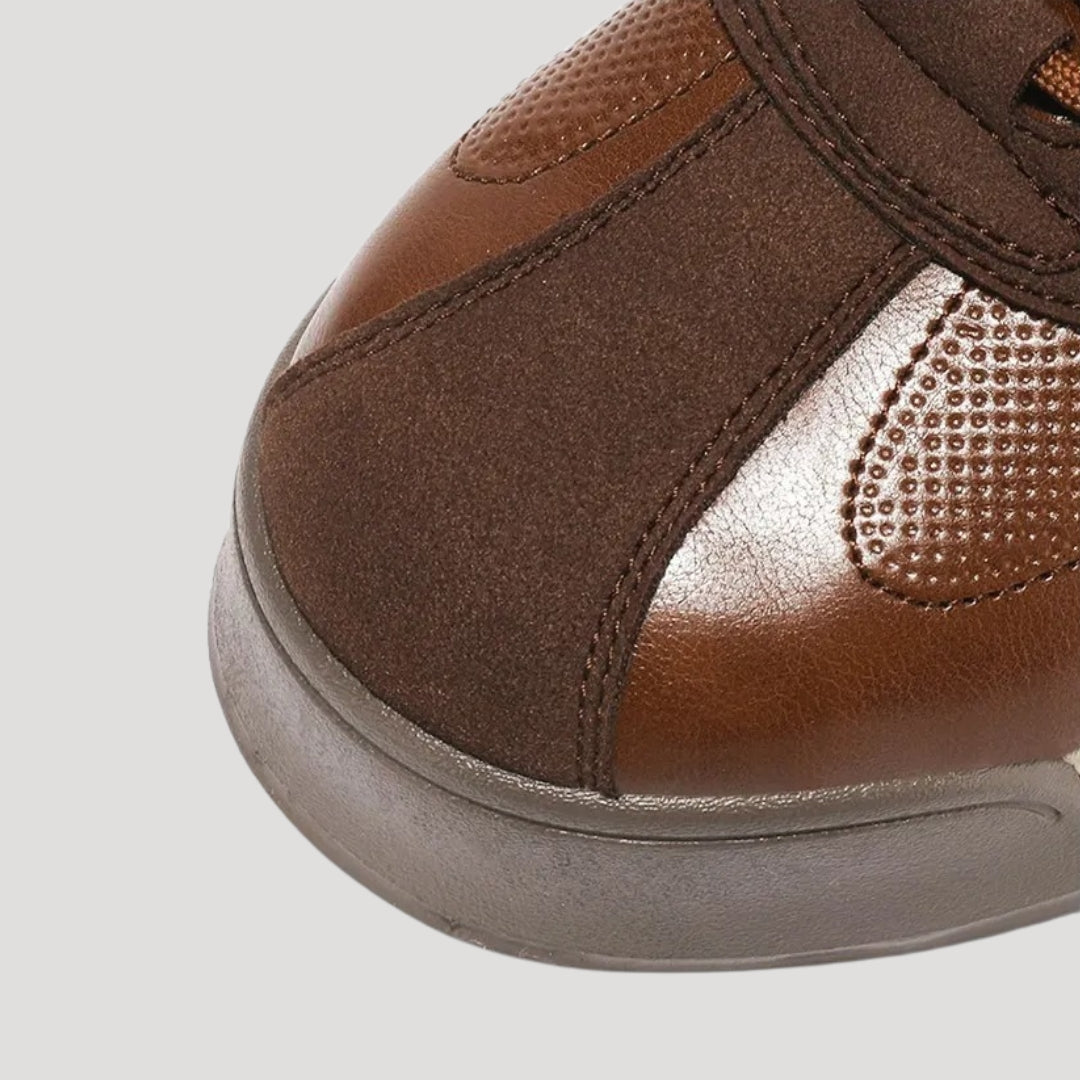 Men’s leather trainers lace up smart casual shoes