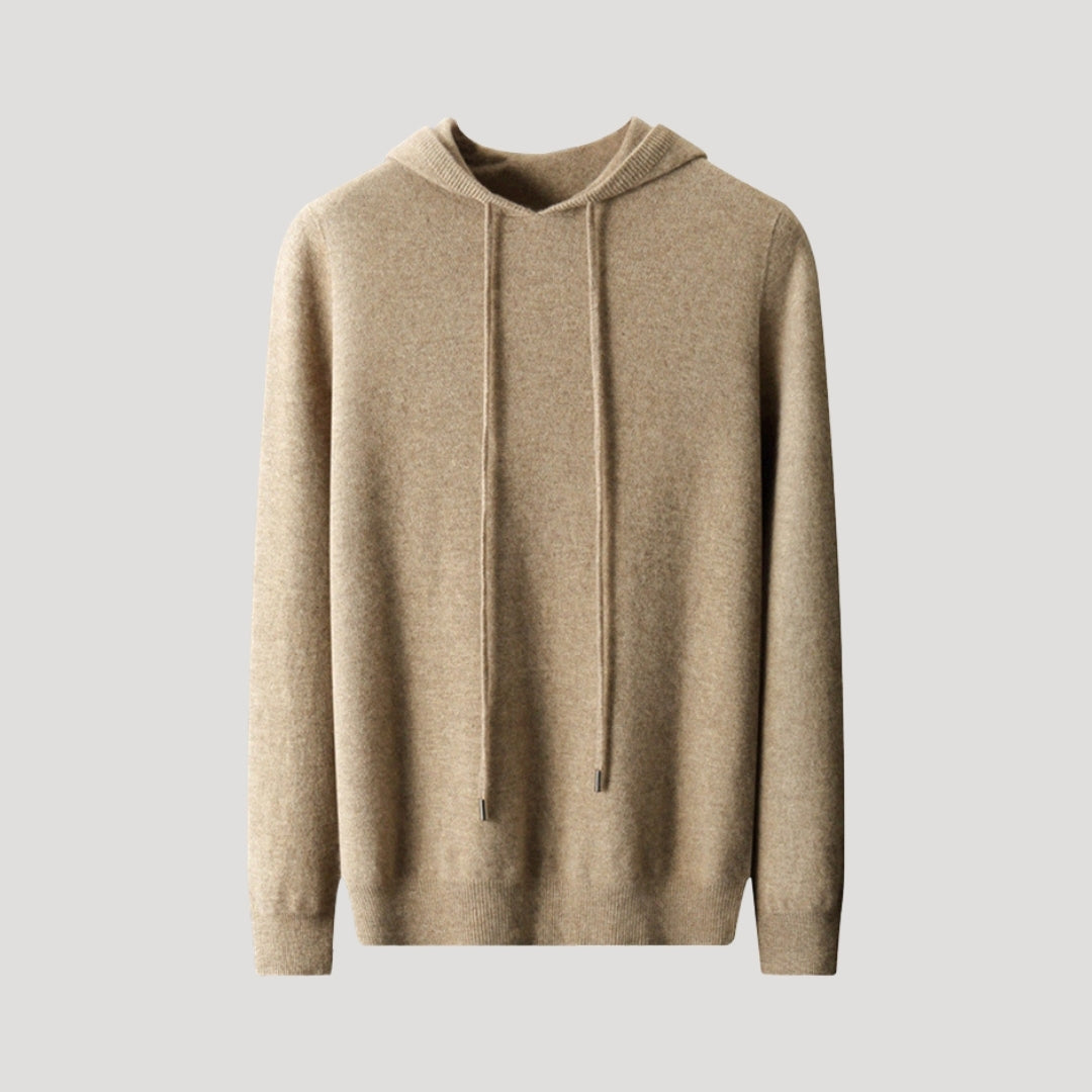Men’s cashmere wool winter knitted hoodie jumper