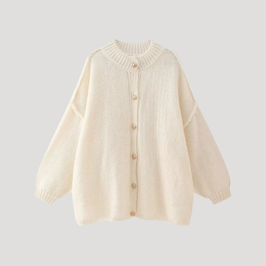 Women oversized buttoned cardigan