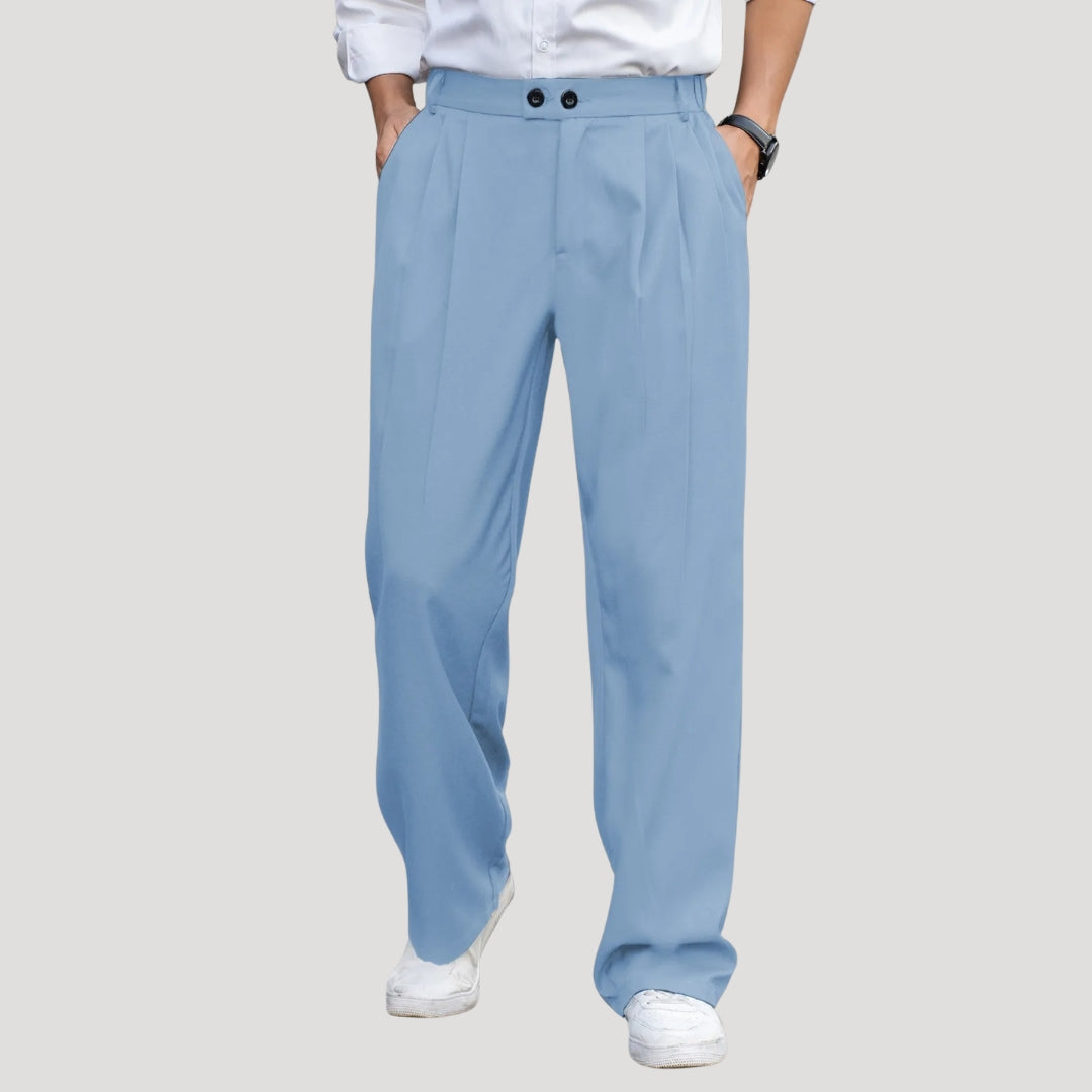 Men’s pleated wide leg smart formal trousers