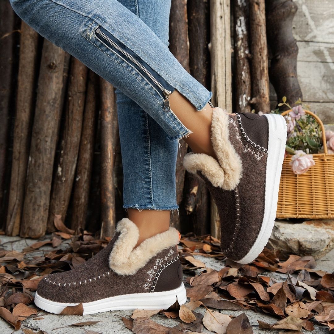 Women’s waterproof slip on winter snow boots