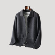 Men’s knitted wool blend button up cardigan