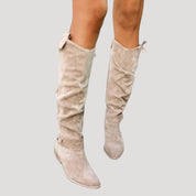 Women knee-high suede boots