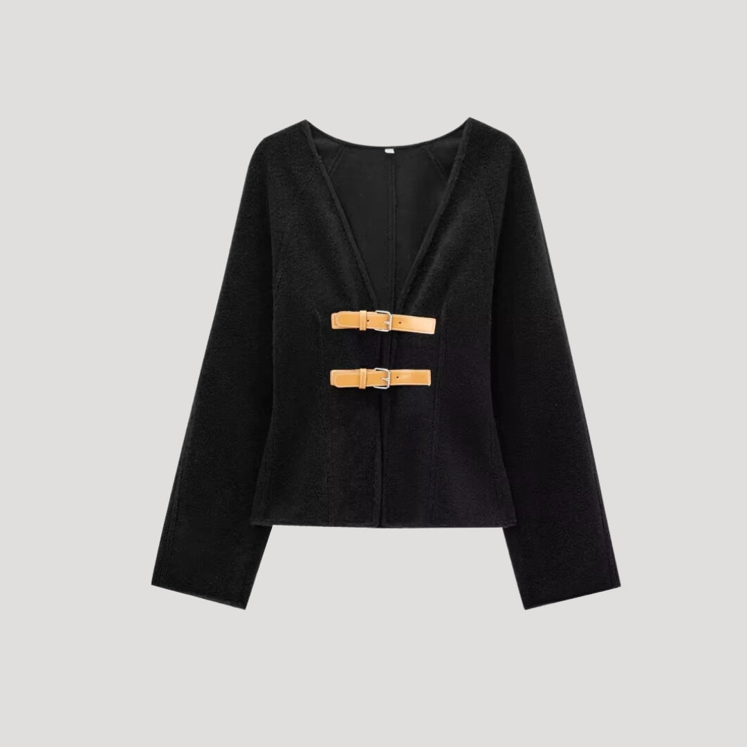 Women open-front belted cardigan