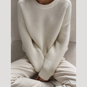 Textured crewneck sweater