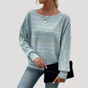 Women striped casual knit sweater