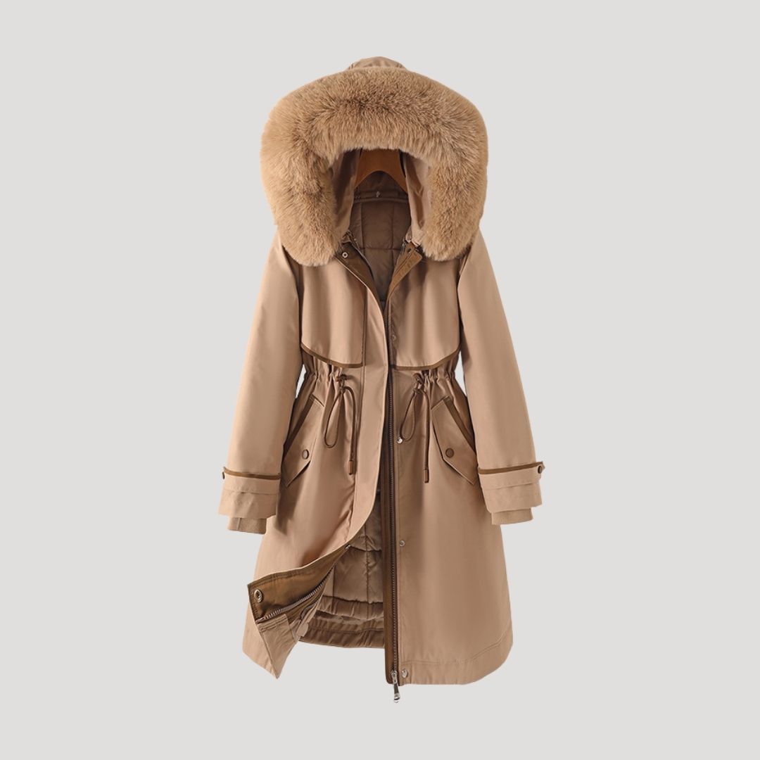 Women’s faux fur long waterproof winter parka coat