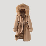 Women’s faux fur long waterproof winter parka coat