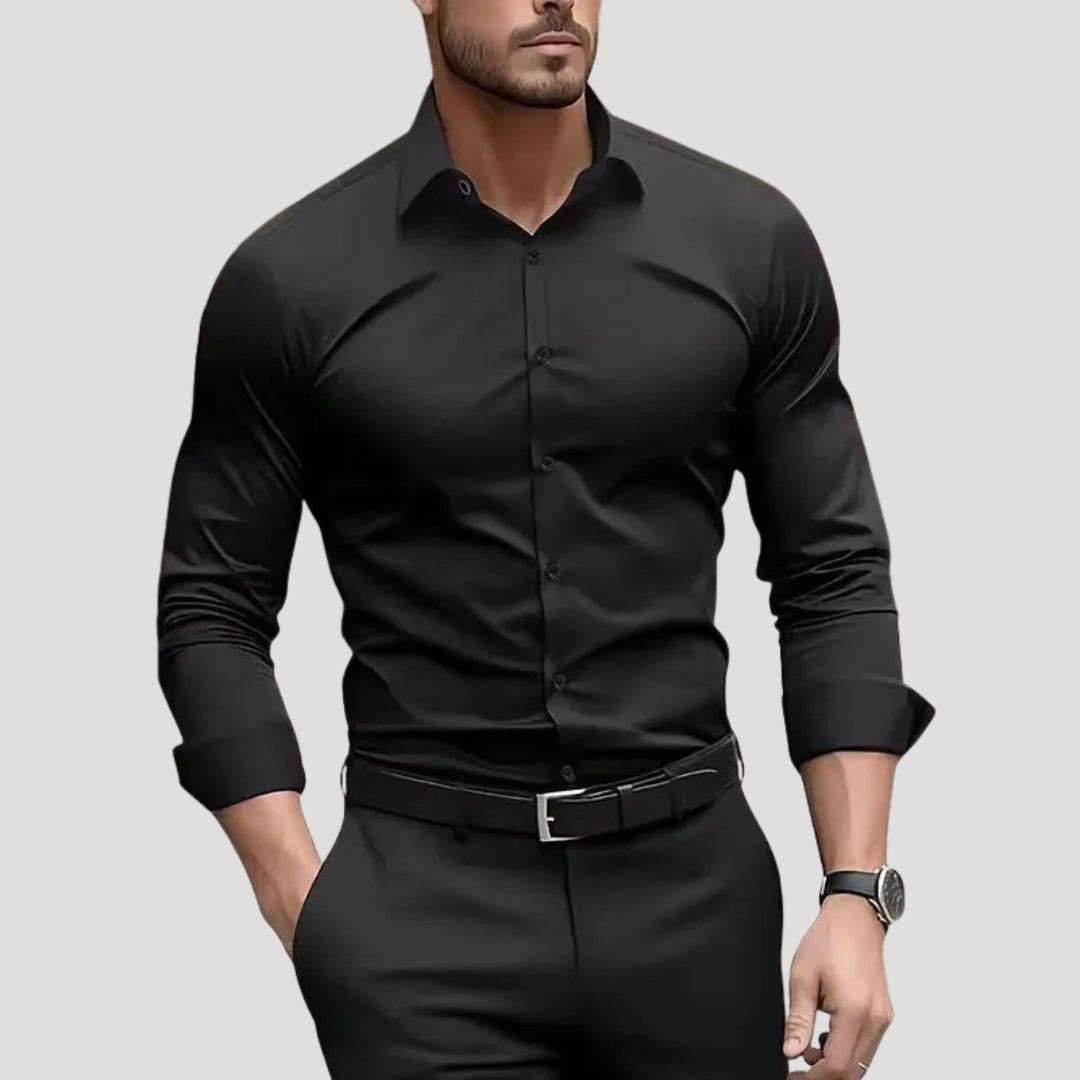 Men’s slim fit long sleeve formal dress shirt