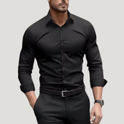Men’s slim fit long sleeve formal dress shirt