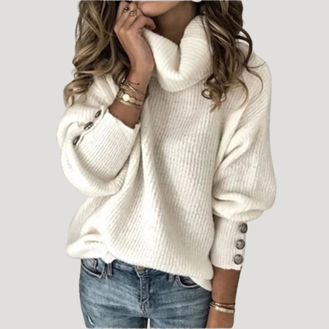 Women's ribbed turtleneck sweater