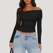 Off shoulder long sleeve top