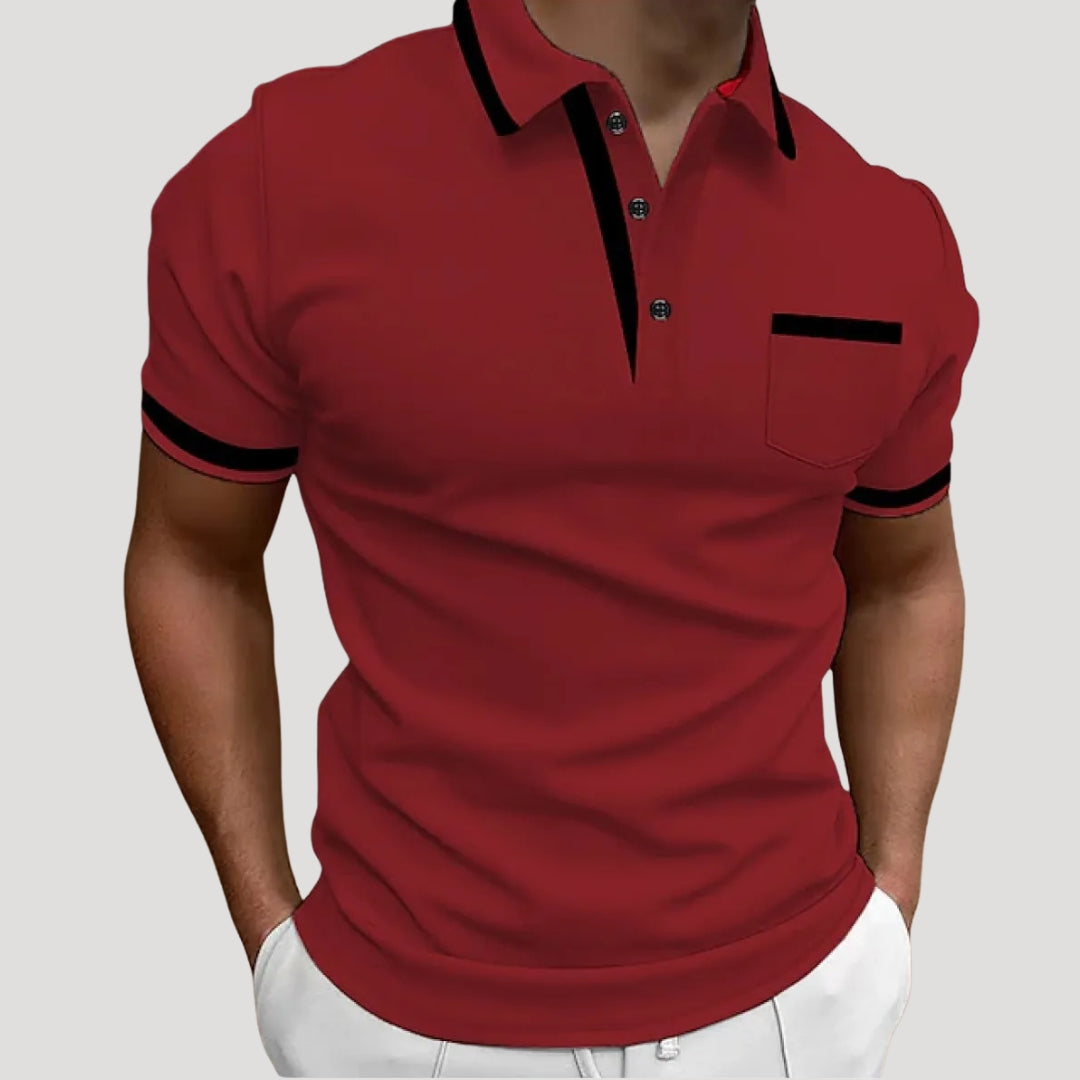 Men’s short sleeve cotton polo shirt with pocket