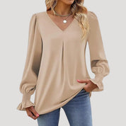 Elegant v-neck long-sleeve blouse