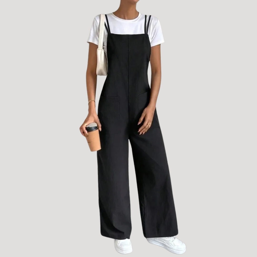 Women’s black summer wide leg jumpsuit