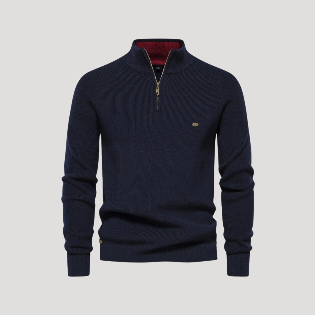 Half-zip premium knit sweater