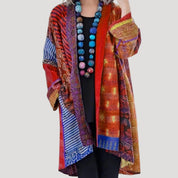 Women’s long cardigan oversized lightweight patterned jacket