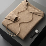Men’s cashmere wool winter knitted hoodie jumper