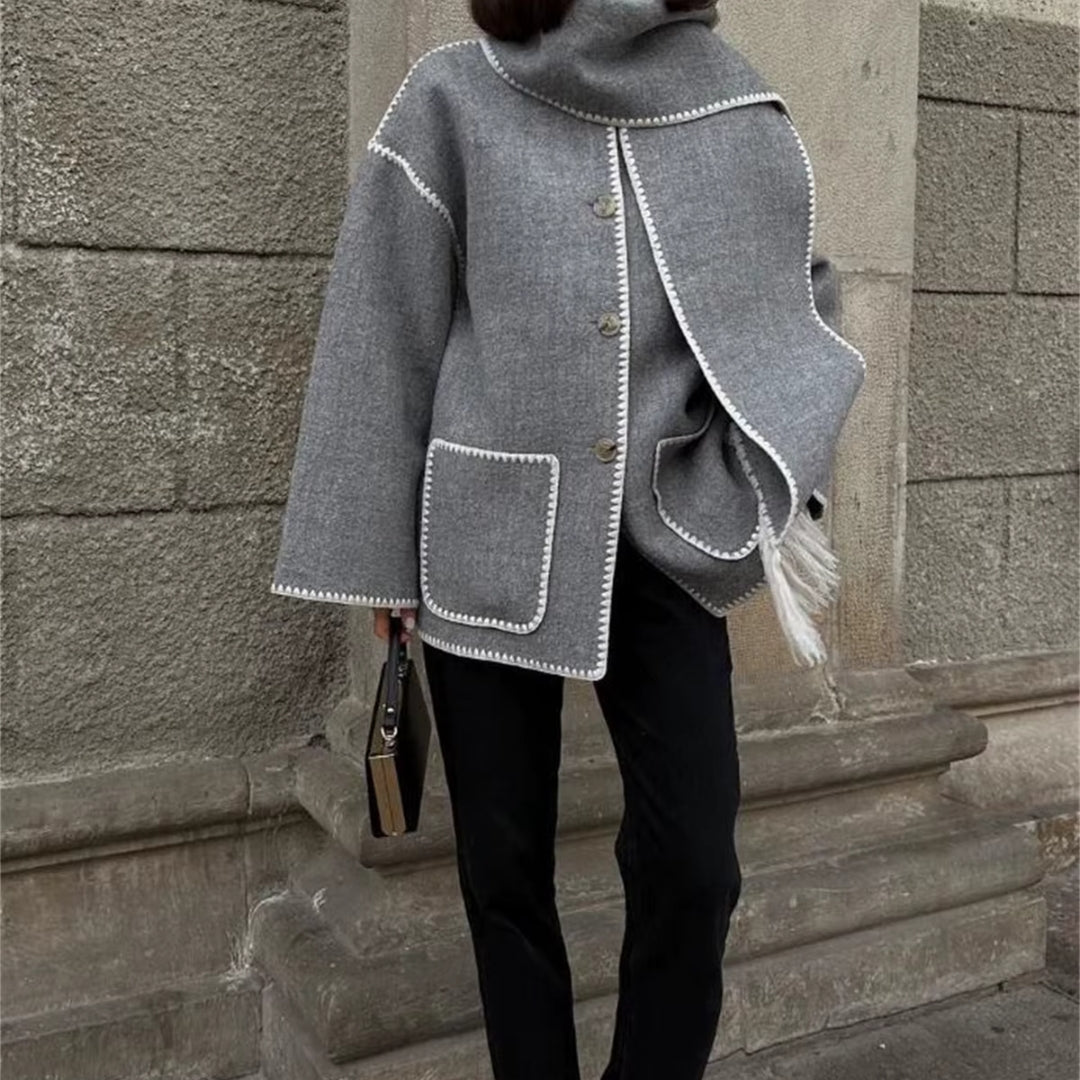 Women fringe wool winter coat