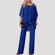 Women’s trouser suit chiffon two piece wedding guest outfit