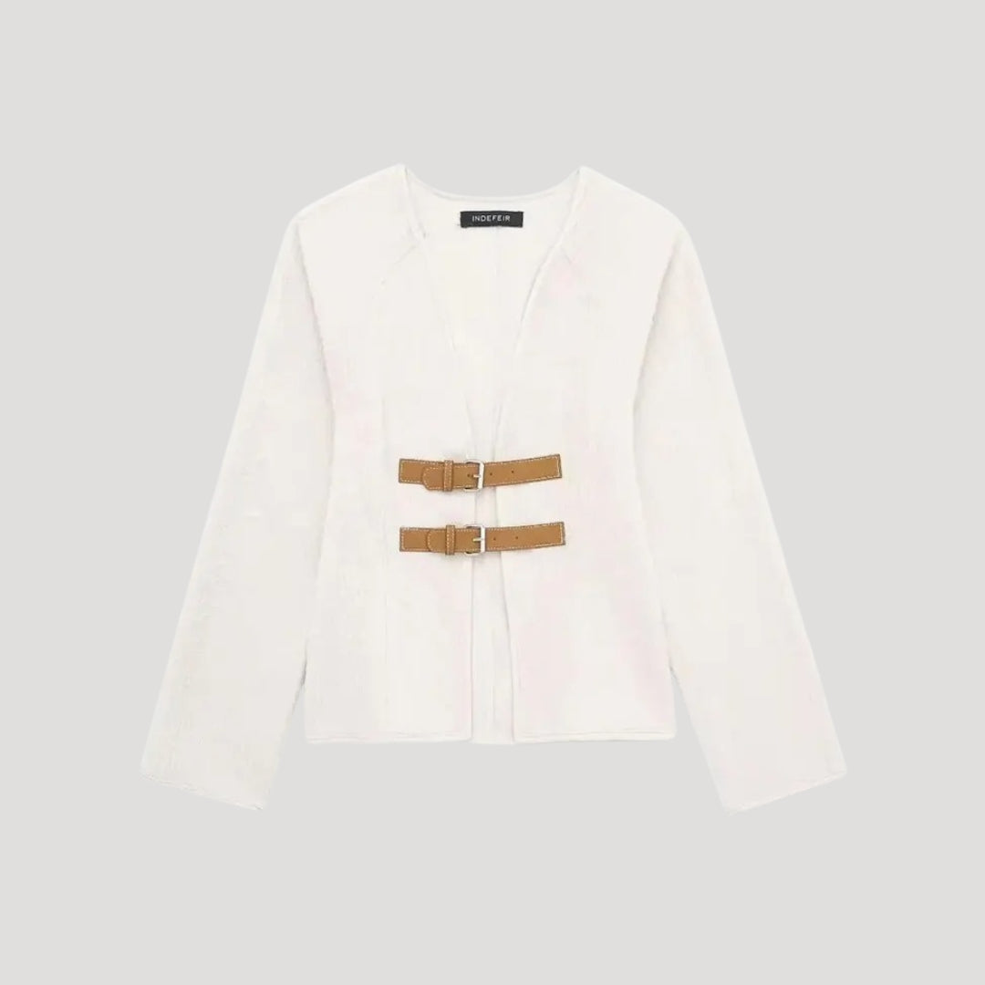 Women open-front belted cardigan