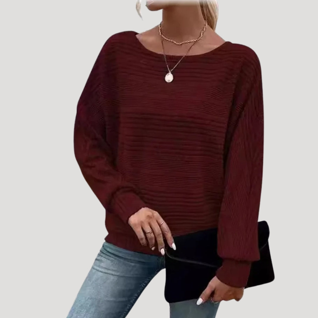 Women striped casual knit sweater