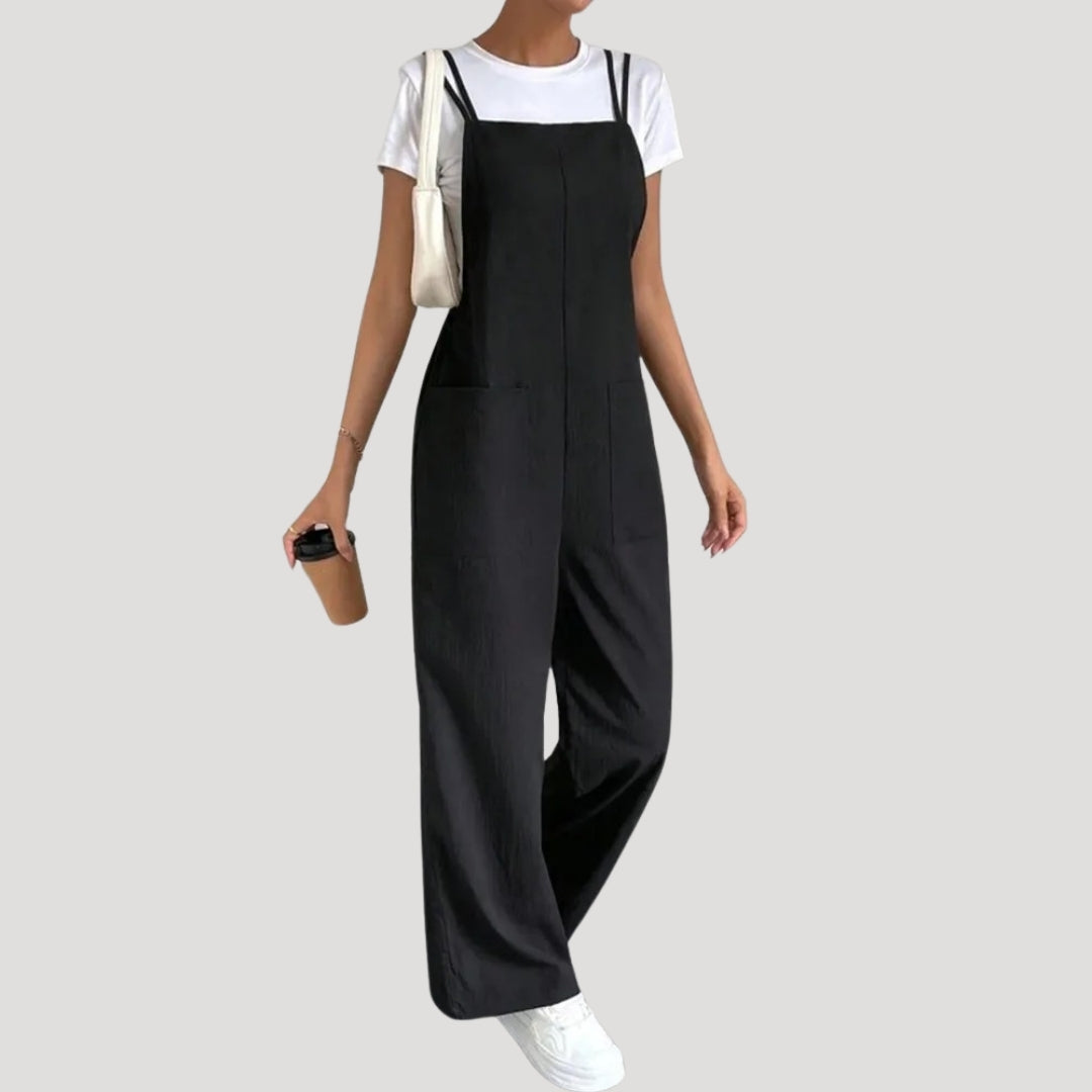 Women’s black summer wide leg jumpsuit