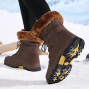 Women fur-lined waterproof winter boots