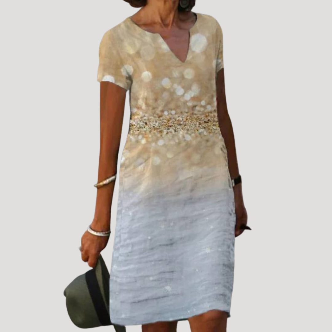 Women’s floral v neck short sleeve midi dress