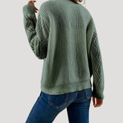 Women knitted lace detail sweater