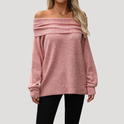 Women’s off the shoulder knit sweater oversized jumper