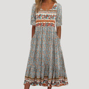 Women’s floral short sleeve midi day dress