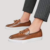 Men's slip on loafers – tassel leather shoes