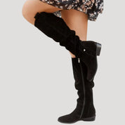 Women knee-high suede boots