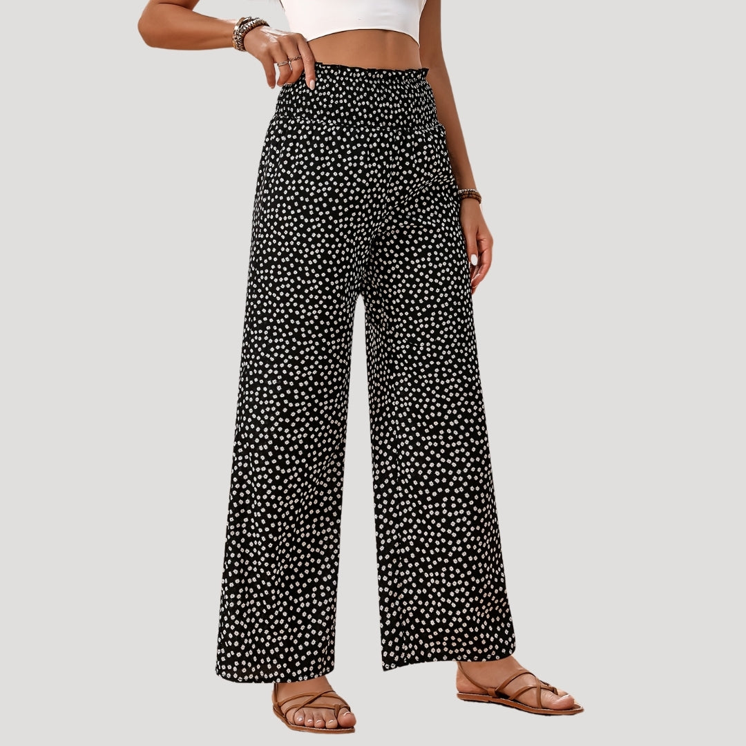 Women’s high waisted wide leg trousers – summer pants